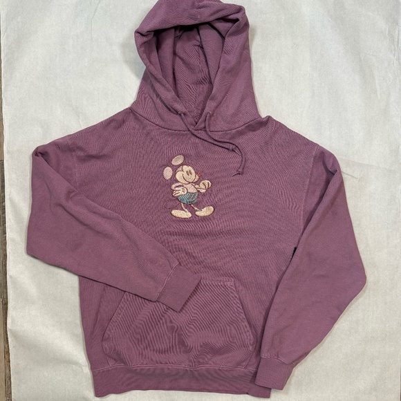 Disney Tops - Disney | Mickey Mouse Genuine Mousewear Pullover Hoodie Plum Size Small